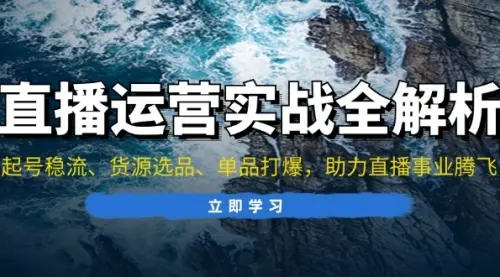 直播运营实战全解析：起号稳流、货源选品、单品打爆，助力直播事业腾飞_码小屋