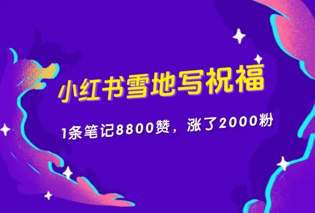 炸了！小红书recraft雪地写祝福，1条笔记8800赞，涨了2000粉！_码小屋